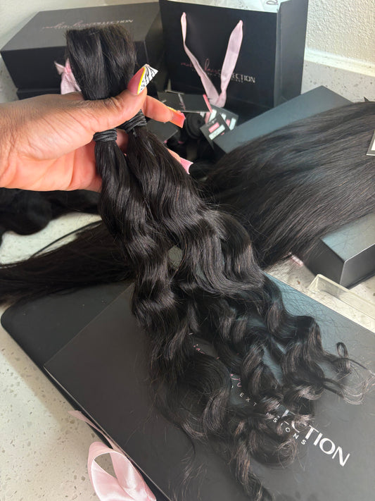 18" Virgin Bulk Loose Curly Boho Hair (IN STOCK)